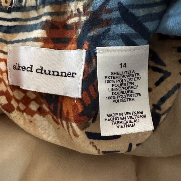 Alfred Dunner Jacket Women’s Size 14 Multicolor Abstract Print Zip Front Lined - Picture 4 of 9
